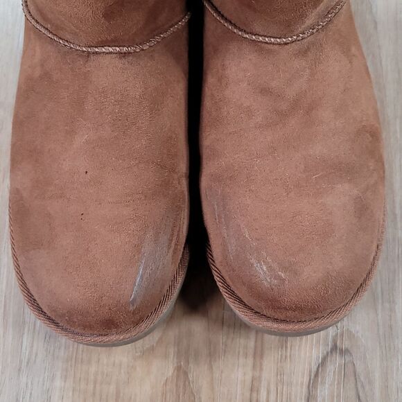 💜SO Brown & Cream Faux Fur Lined Junebug Boots Size 10 - Picture 11 of 15